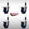 Service Caster 3.5'' SS Solid Poly Swivel 1'' Expanding Stem Caster Set Total Lock Brake, 4PK SCC-SSEXTTL20S3514-SPUS-1-4 - alternate 4